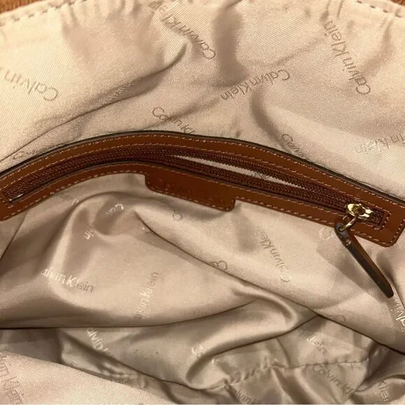 Calvin Klein Navy Blue & Brown Leather Purse - Picture 9 of 11